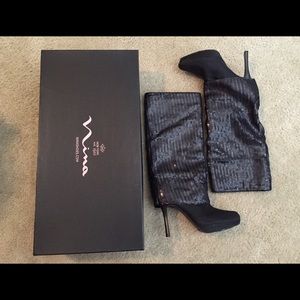 Nina Nakona Black Sequence Boots