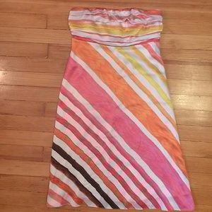 Satin Strapless Candy Stripe Dress Size 4