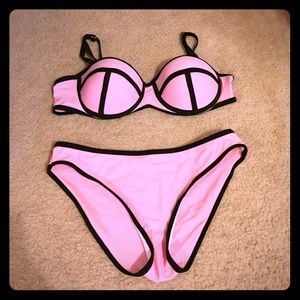 Triangl inspired pink bikini