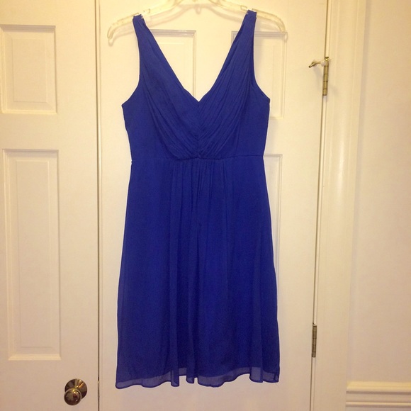 J Crew Casablanca Blue Silk Chiffon Louisa Dress
