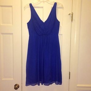 J Crew Casablanca Blue Silk Chiffon Louisa Dress