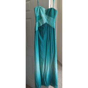 BCBG turquoise floor length dress