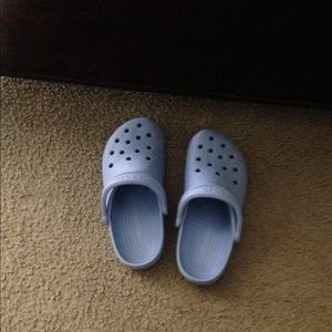 Baby blue crocs.