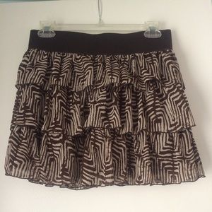 Zebra Ruffle Skirt