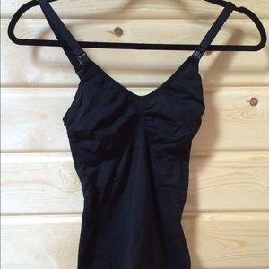 BLACK STRETCH NURSING CAMI