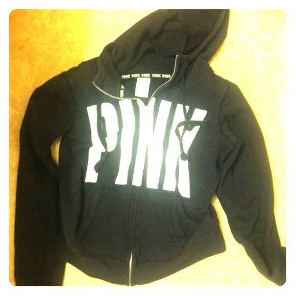 Love pink full zip hoodie