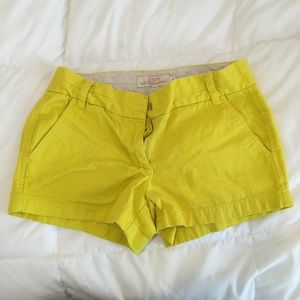 J. Crew 3" yellow chino shorts size 4