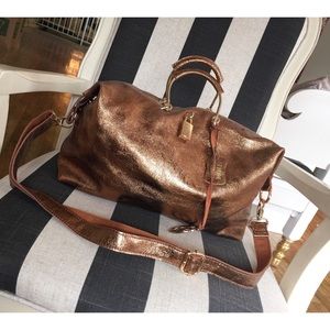 Bronze Genuine Leather Duffle
