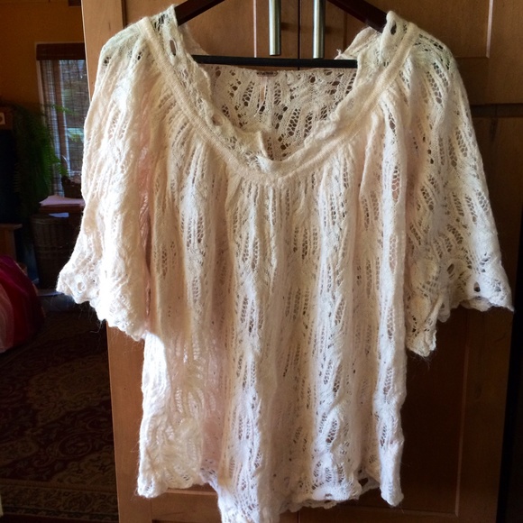 Free People Sweaters - Free People petal pink lace sweater