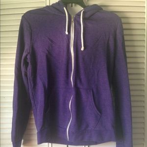 Purple Heathered Zip Up Hoodie