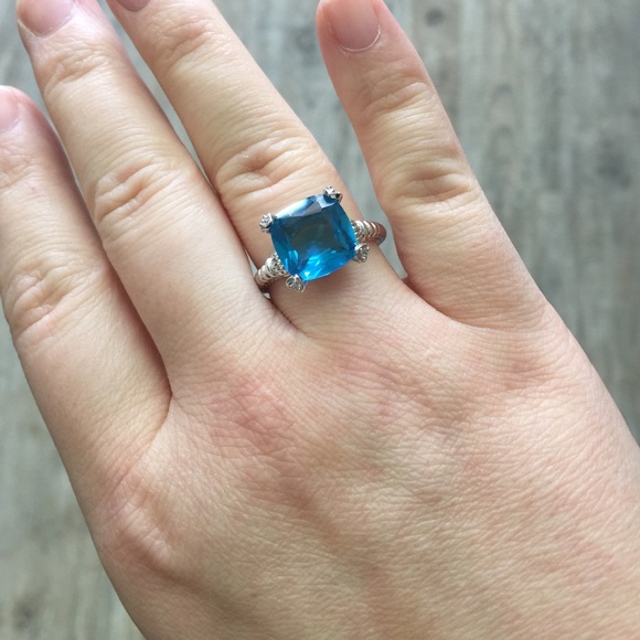 ๐ 8.8ct Large Topaz CZ Engagement Ring - Picture 3 of 3