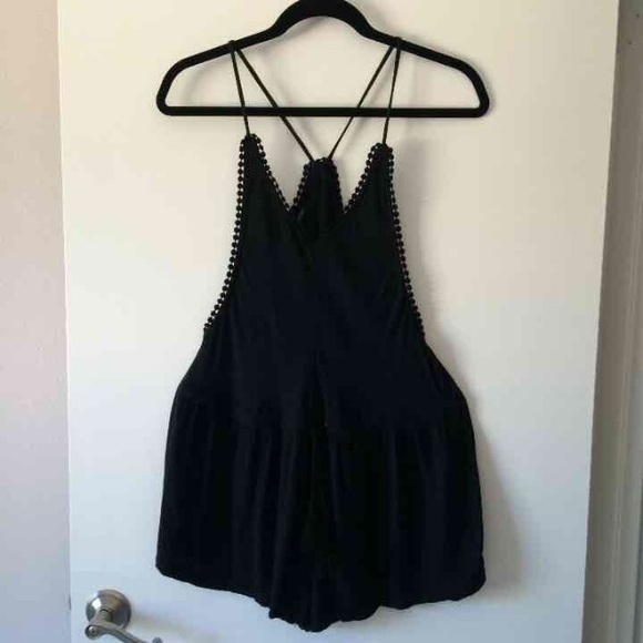 Brandy Melville Dresses & Skirts - Black Pom Pom dharma romper
