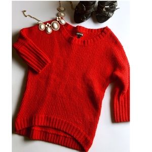 Express bright red chunky sweater