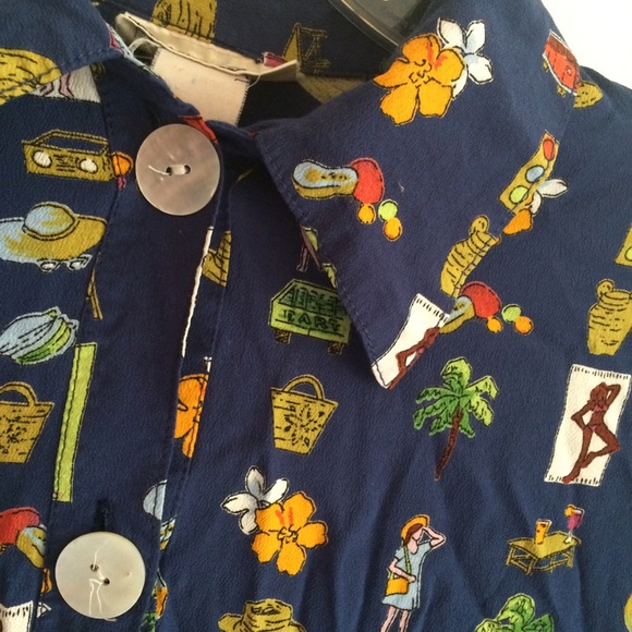 Beach print button-up top - Picture 2 of 3