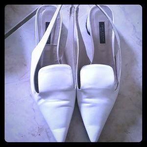White Zara Pointed Flats