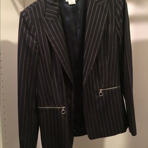 Black with white stripe blazer