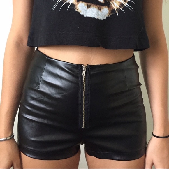 Leather shorts