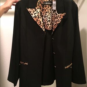 Black with leopard print blazer