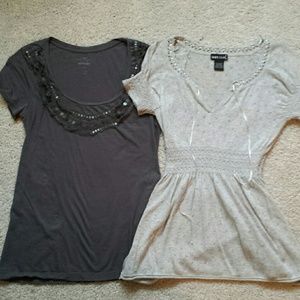 2 gray tops