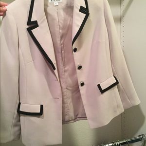 White with black lining blazer