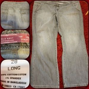 Light grey stone wash look, inseam 33" Long