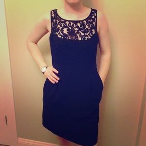 Black Dress with Lace Detail