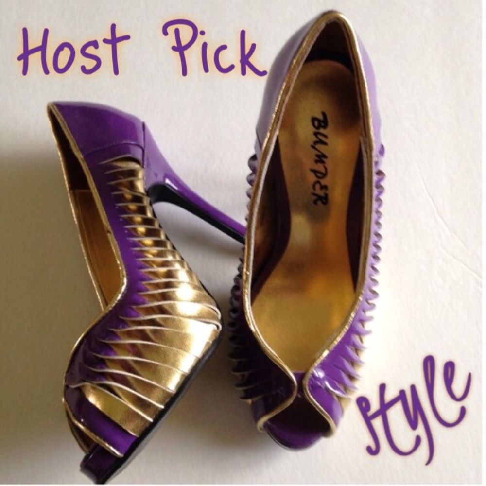 💥Host Pick💥 Stylish Purple & Gold Heels