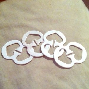 White bra strap clips set of 4