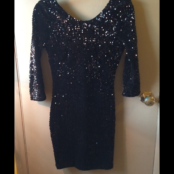Black Sequined Dress