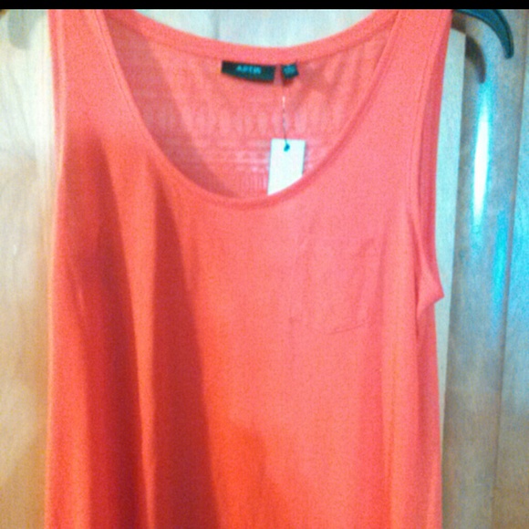 Orange tank with see thru tribal art back