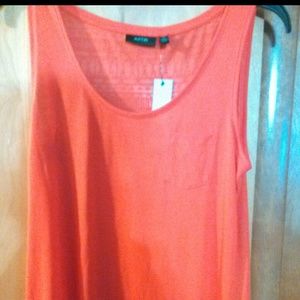 Orange tank with see thru tribal art back