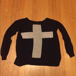 BRANDY MELVILLE BLACK CROSS SWEATER