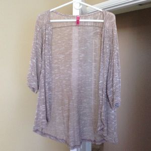 Light brown heathered cardigan.