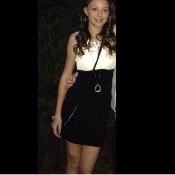 black and white dress