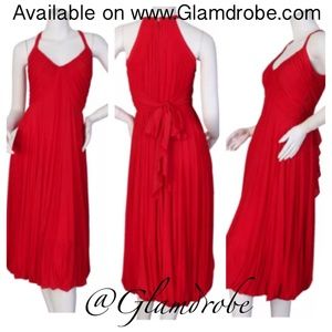 Donna Karan red bubble hem dress sz medium