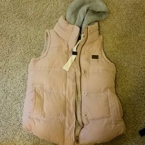 Light Pink vest with gray removable hood sz. M