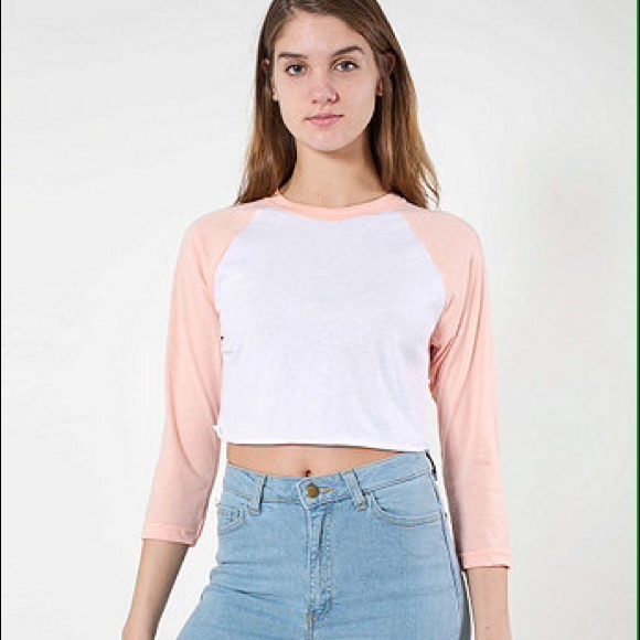 Poly-Cotton Cropped 3/4 Sleeve Raglan