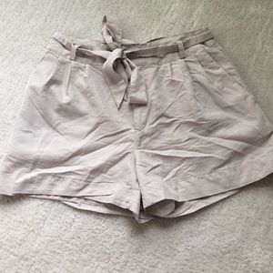 Flowy cream colored high waisted shorts