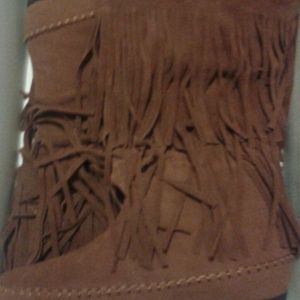 Brown tassle boots