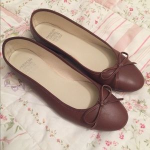 Brown Leather Ballet Flats