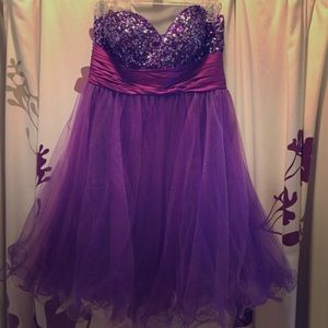 Purple sequin homecoming dress