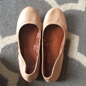 Rose colored leather flats