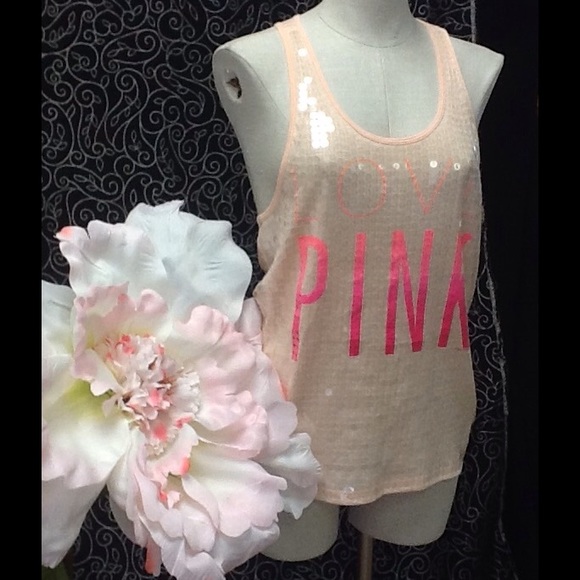 VICTORIA'S SECRET  PINK SEQUINS TANK TOP. SOLD - Picture 2 of 3