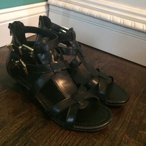 Black gladiator sandals