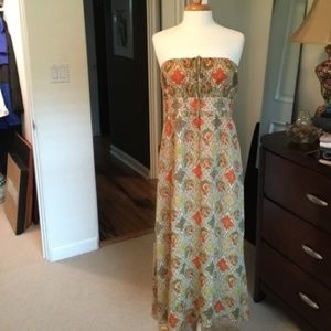 Bohemian strapless halter maxi dress