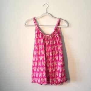 Pink and white tank top