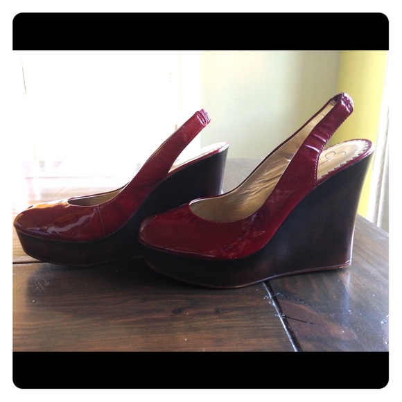Jessica Simpson Red Wedges