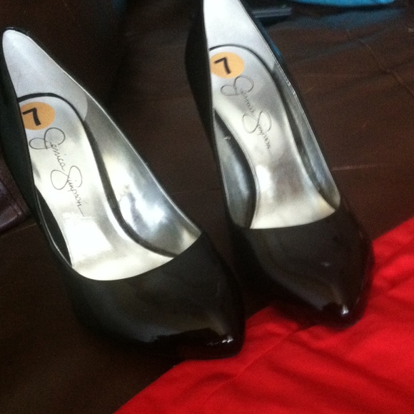 Black wedged heels