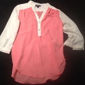 Pink and white sheer shirt
