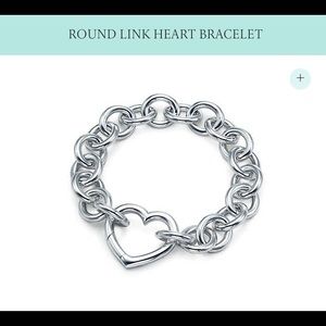 Tiffany Round Link Heart Clasp Bracelet